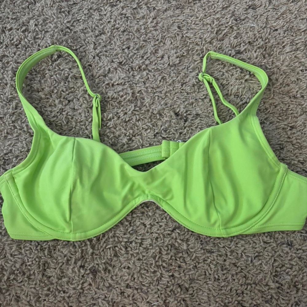 Bright green bikini top
